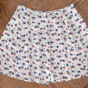 Vintage Express Yellow Floral Mini Skirt